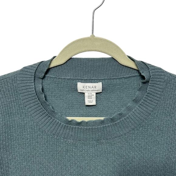 Kenar 100% 2-Ply Cashmere Sweater Women's Sz M Pale Green Quiet Luxury Soft Girl - Picture 5 of 7